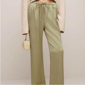 Reformation Sage Green Wide Leg Pants